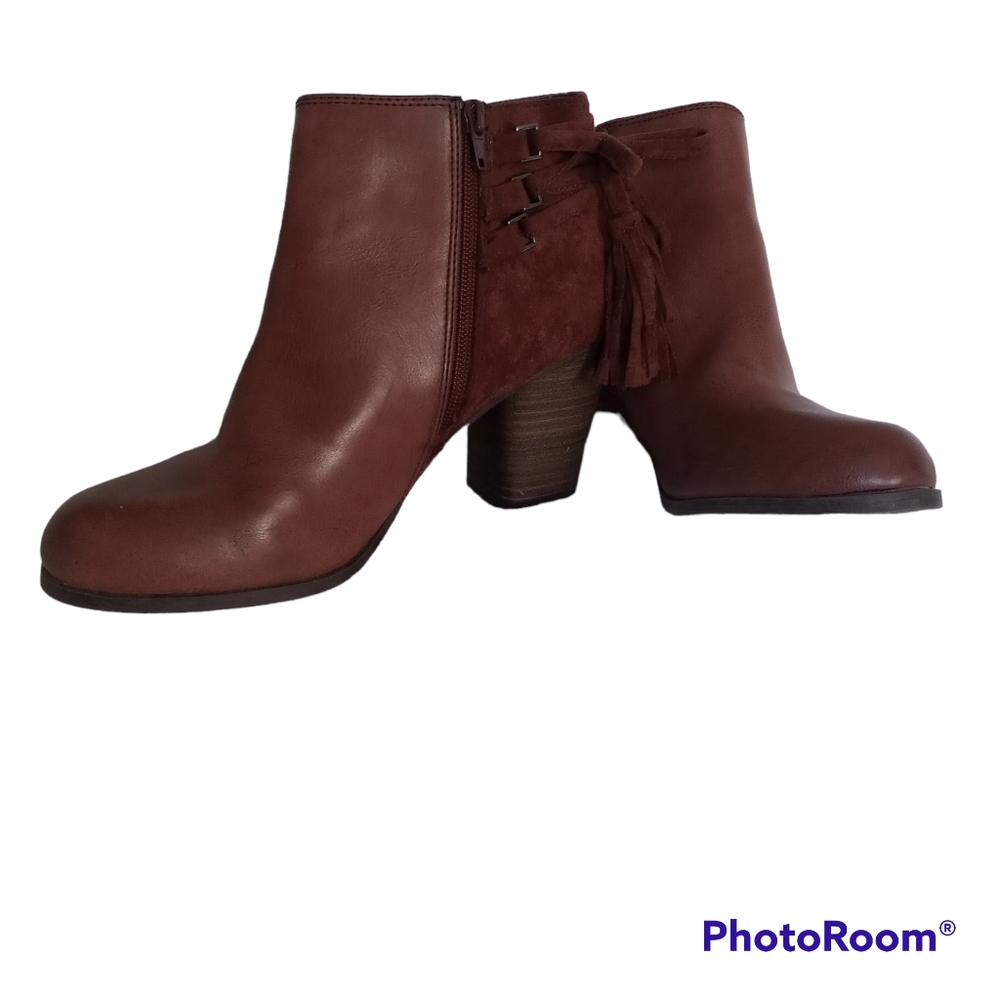 New Directions Faux Suede Leather Ankle Brown Boots